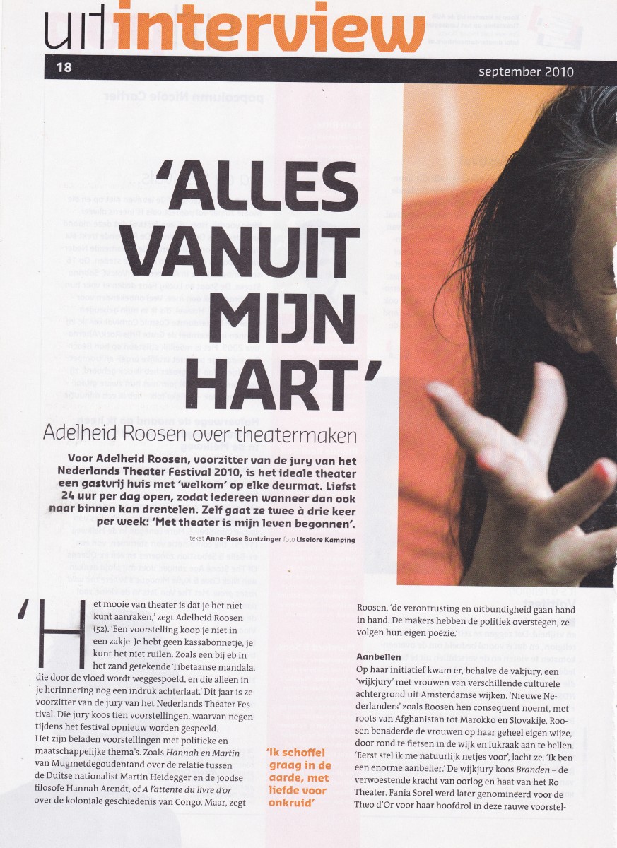 2010-09  Uitkrant  interview Adelheid Roosen 1